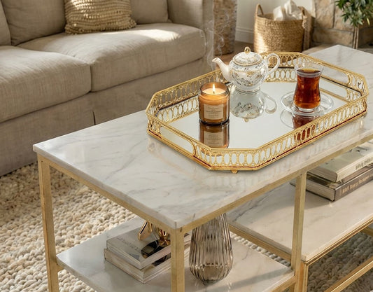 L'Écrin Doré - Plateau Miroir Vintage